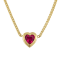 14K Yellow Gold Over Sterling Silver Lab Created Ruby Heart Curb Chain
Necklace 1.2ctw