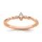 14K Rose Gold Petite Beaded Edge Marquise Diamond Ring 0.09ctw
