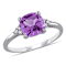 Amethyst and Diamond 10K White Gold Ring 1.81ctw