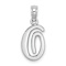 Rhodium Over 14k White Gold Polished Script Letter O Initial Pendant