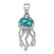 Rhodium Over Sterling Silver Polished Crystal Jellyfish Pendant