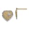 14K Two-tone Gold Filigree Heart Stud Earrings