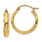14k Yellow Gold 11/16" Diamond-Cut Polished Hoop Earrings