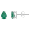 6x4mm Pear Shape Emerald 14k White Gold Stud Earrings