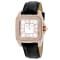 Christian Van Sant Women's Radieuse White Dial, Rose Bezel, Black
Leather Strap Watch