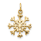 14K Yellow Gold Snowflake Charm Pendant
