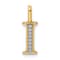 14K Yellow Gold Diamond Letter I Initial Pendant