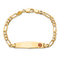 14k Yellow Gold Medical Soft Diamond Shape Red Enamel Flat Figaro Link
ID Bracelet