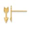 14k Yellow Gold Polished and Textured Arrow Stud Earrings