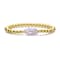 Baroque Pearl And Ball Bead Link Stretchable Bracelet In 14K Gold Over Brass
