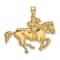 14k Yellow Gold Jockey on Horse Pendant