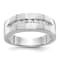 Rhodium Over 14K White Gold Lab Grown Diamond SI1/SI2, G H I, Men's Band