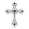 Rhodium Over 10k White Gold 0.09 cttw Sapphire and Diamond Fleur-de-Lis
Cross Slide Pendant