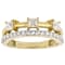 Moissanite Multi-Row Band Ring In 14K Gold Over Sterling Silver 0.86ctw
Diamond Equivalent Weight