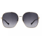 Gucci Gold Tone and Black Oversize Frame/ Gray Lens Sunglasses