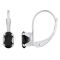6x4mm Oval Black Onyx Rhodium Over 10k White Gold Drop Earrings