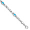 Rhodium Over 10k White Gold Blue Topaz 4 Stone Bracelet