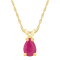 7x5mm Pear Shape Ruby 14k Yellow Gold Pendant With Chain