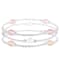 3 Elastic Freshwater Pearl Bracelets In Multicolor