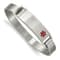 Stainless Steel Brushed with Red Enamel 8mm Medical ID Bangle