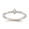 Rhodium Over 14K Gold Petite Beaded Edge Marquise Diamond Ring 0.09ctw