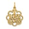 14k Yellow Gold Textured I Love Dogs Pendant