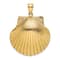 14k Yellow Gold Textured Scallop Shell Pendant
