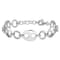 Rhodium Over Sterling Silver Diamond-cut Link  with 1-inch Extension Bracelet