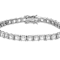 White Cubic Zirconia Rhodium Over Brass Asscher Cut Tennis Bracelet 20.00ctw