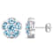 3.50ctw Sky Blue Topaz Floral Stud Earrings in Sterling Silver
