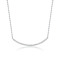 Curved CZ Bar Necklace In Sterling Silver