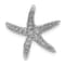 Rhodium Over 14k White Gold Diamond Starfish Chain Slide Pendant