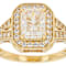 Diamond Simulant And Lab White Sapphire Ring In 18K Gold Over Sterling
Silver 2.78ctw
