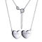 White Diamond Accent Rhodium Over Sterling Silver Double Heart Necklace
