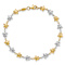 14k Two-tone Gold Puffed Star Link Bracelet