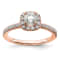 14K Rose Gold Eternal Promise Lab Grown Diamond Halo Complete Ring 0.75ctw