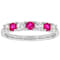 Lab-Created Ruby And White Sapphire Band Ring In Platinum Over Sterling Silver