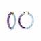 14K Yellow Gold Over Sterling Silver Painted Hoops in Blue and Purple