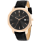 Christian Van Sant Men's Octavius Slim Black Dial, Rose Bezel, Black
Leather Strap Watch