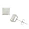 Princess-Cut Lab-Created Opal Stud Earrings In 10K White Gold