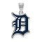 Rhodium Over Sterling Silver MLB Detroit Tigers LogoArt Enameled Pendant