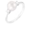 White Cultured Freshwater Pearl Ring Rhodium Over Silver