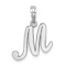 Rhodium Over 14k White Gold Polished Script Letter M Initial Pendant