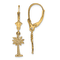 14k Yellow Gold Textured Mini Palmetto Palm Tree Dangle Earrings