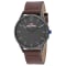 Seapro Men's Black hole Black Dial, Gunmetal Bezel, Brown Leather Strap Watch