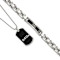 Stainless Steel Black Ion Plated DAD 8.75-inch Bracelet and 24-inch
Necklace Set
