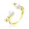 Freshwater Pearl Open Design Ring In 14K Gold Over Sterling Silver
