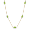 Peridot and Diamond 14K Yellow Gold Station Necklace 3.02ctw