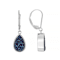 Blue Drusy Quartz Pear Shape Drop Earrings In Sterling Silver 5.10ctw