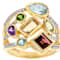 Multi-Gemstone Rainbow Ring In 18K Gold Over Sterling Silver 2.94ctw